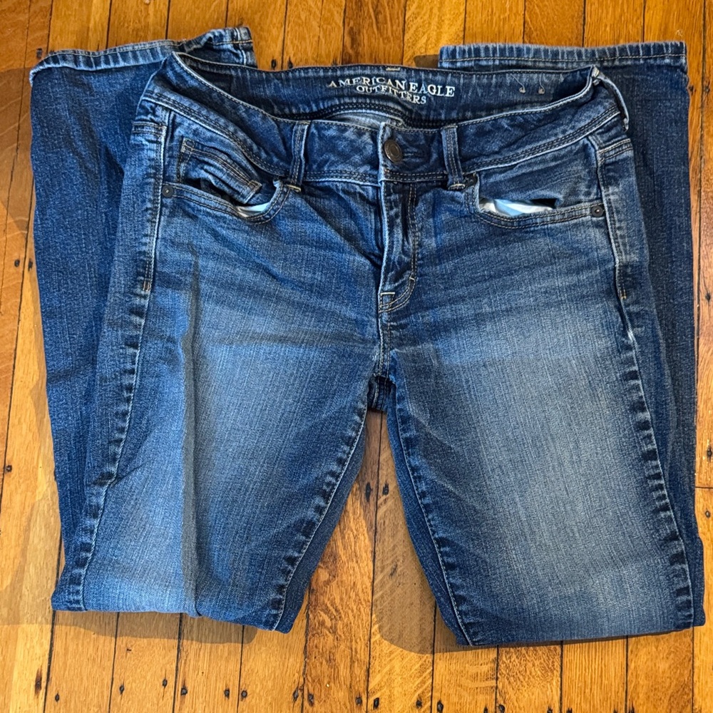American Eagle Outfitters Women's Blue Jeans, Kickboot Size 10 Regular
